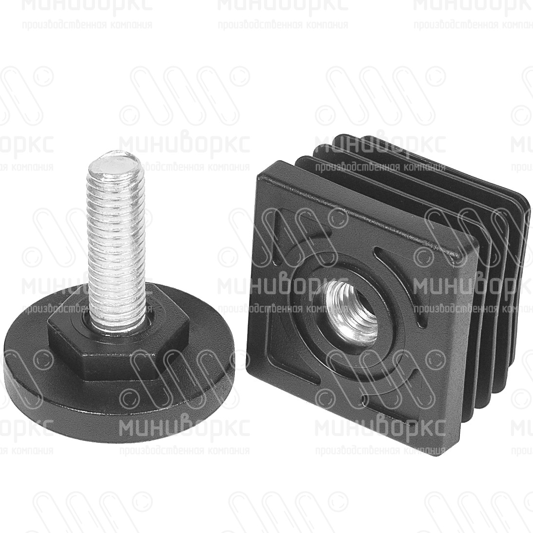 Комплекты квадратных заглушек с опорами 40x40 – 40-40M8.D40x80 | картинка 7